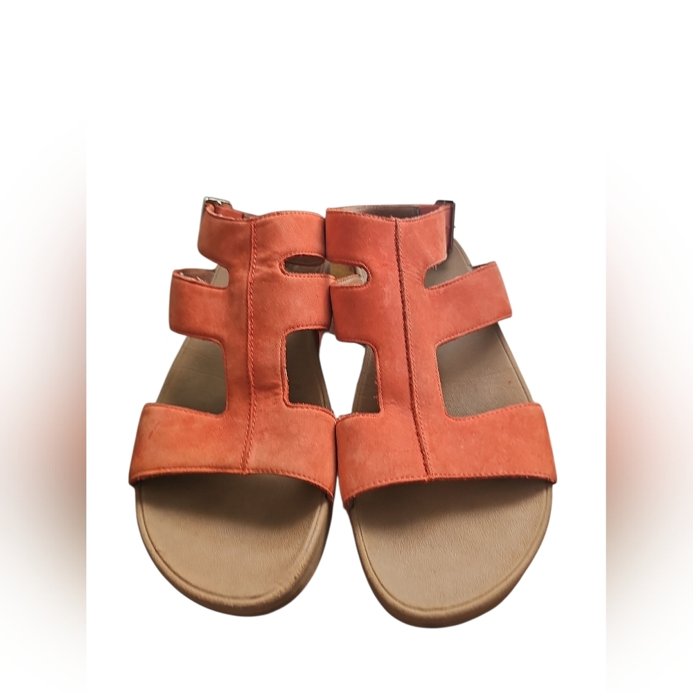Vionic ARENA Gladiator Women's Vibrant Orange Flame Suede Sandals Sz 8 SH444 - Picture 7 of 10